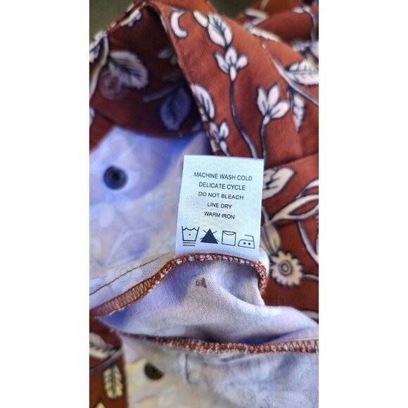 *lovers + Friends Womens Cropped Pants Red Floral High Rise Pockets XS New - Picture 7 of 10